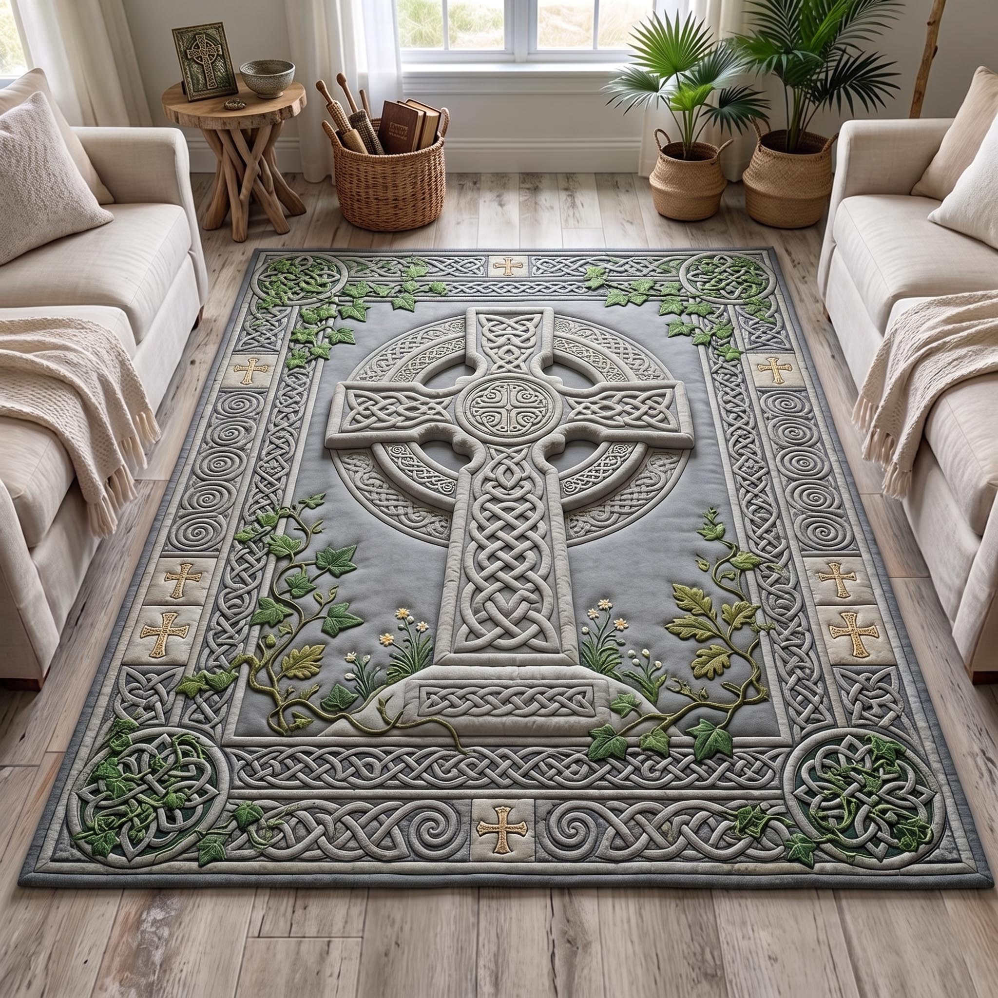 Celtic Heritage Area Rug - Non-Slip Washable 3D Print Rug for Living Room & BedroomTVC2108424