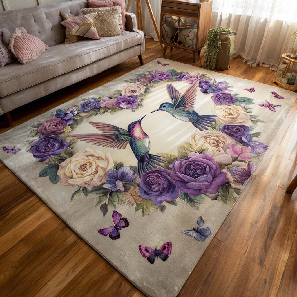 Charm Hummingbird Cardinal Area Rug - Non-Slip Washable 3D Print Rug for Living Room & BedroomTVC2108347