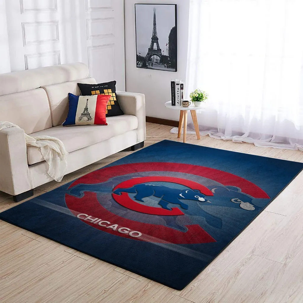 Chicago Cubs Rug - Area for Stylish Living Room Decor Blue and Red