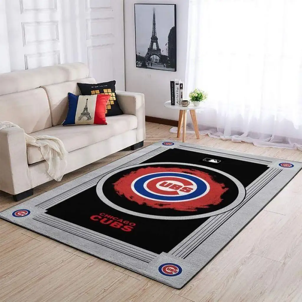 Chicago Cubs Rug - for Living Room Decoration Black and Blue