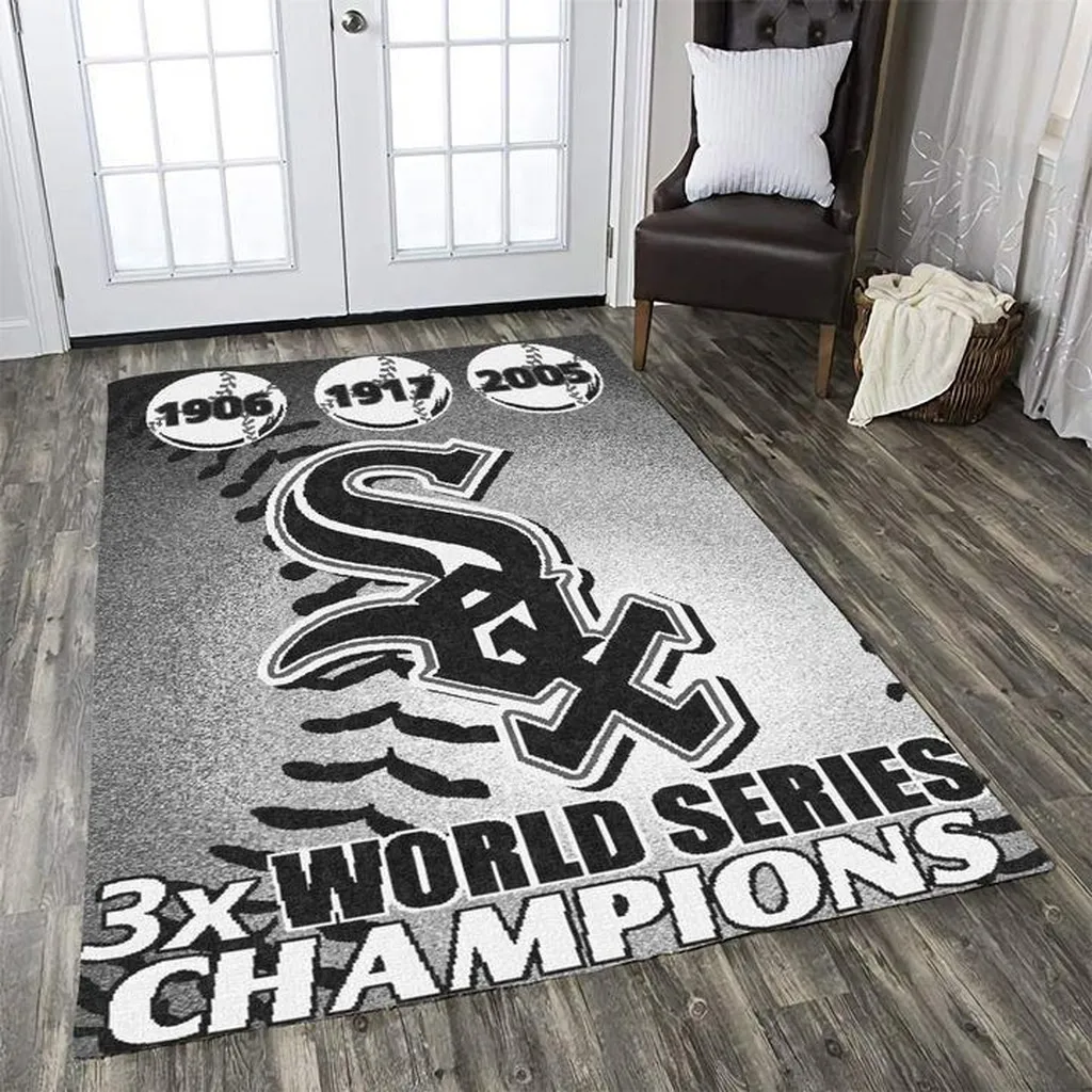 Chicago Sox Rug - World Series Champions Black and White