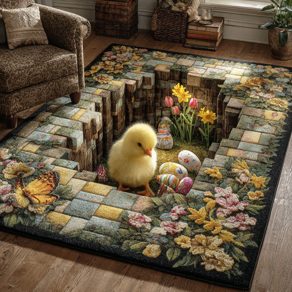 Chick Egg Spring Area Rug - Non-Slip Washable 3D Print Rug for Living Room & BedroomTVC2108347