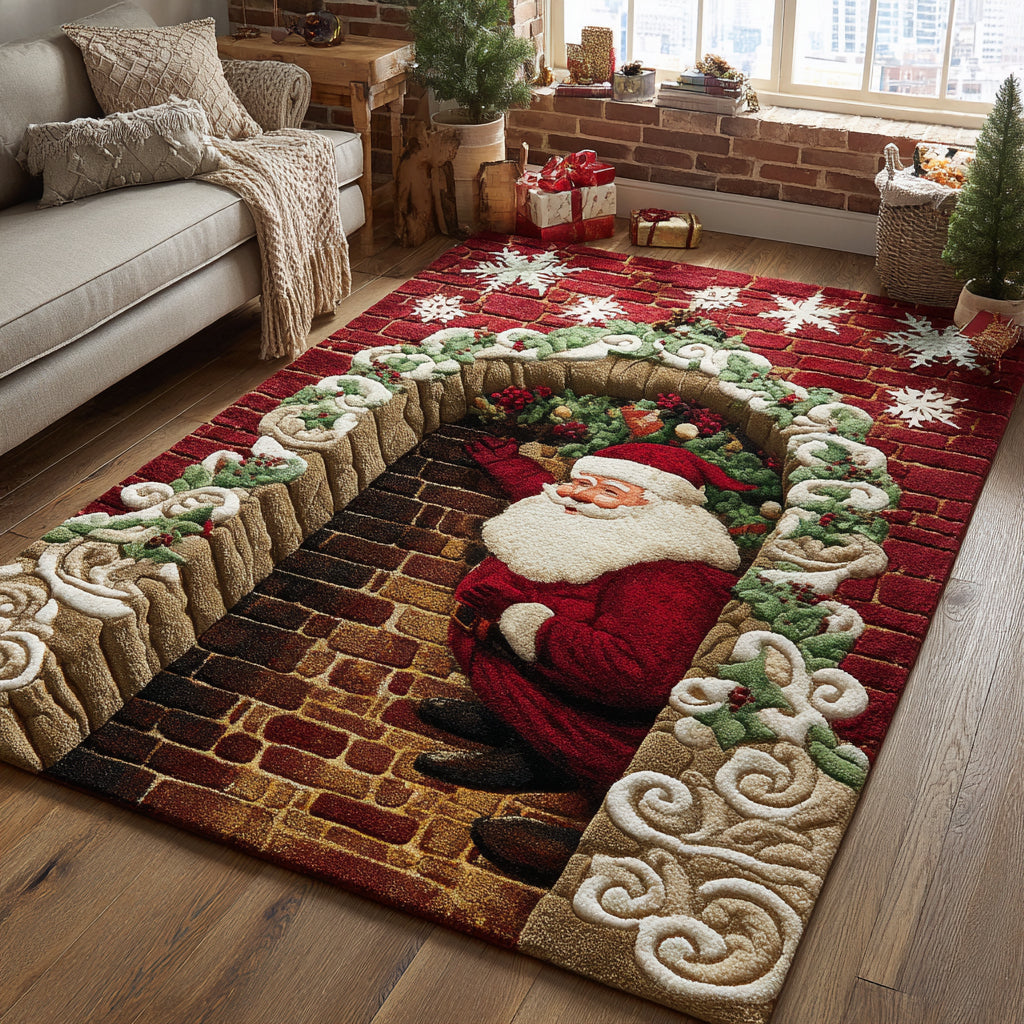 Chimney Magic Area Rug - Non-Slip Washable 3D Print Rug for Living Room & BedroomTVC2108347
