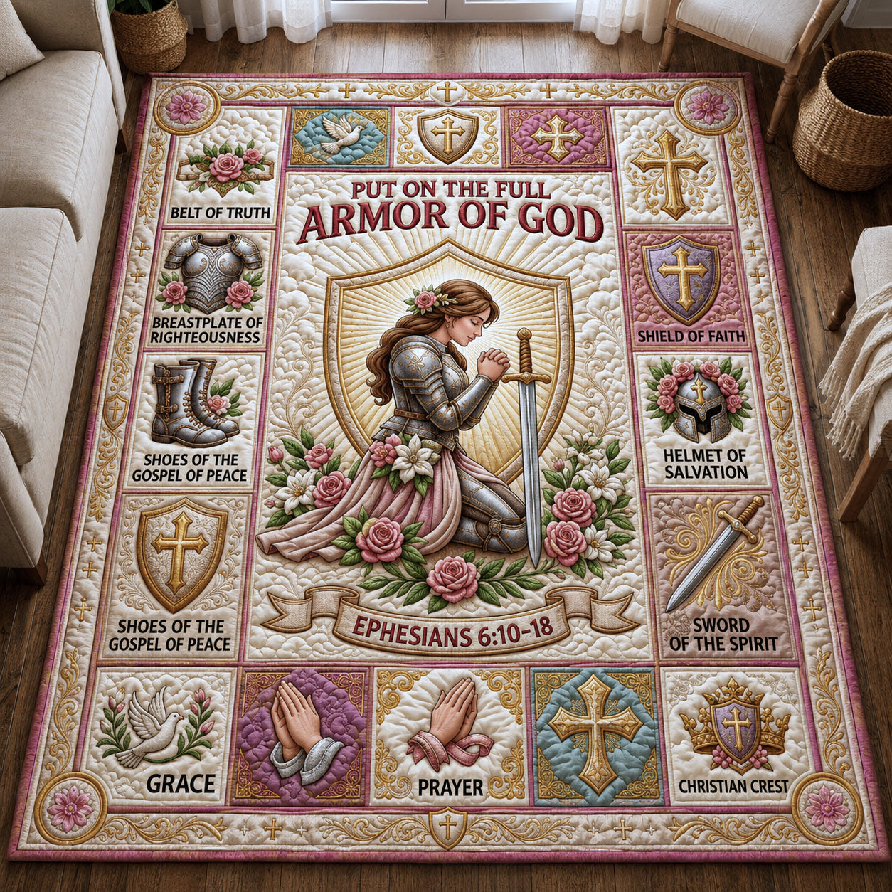 Christian Faith Area Rug - Non-Slip Washable 3D Print Rug for Living Room & BedroomTVC2108423