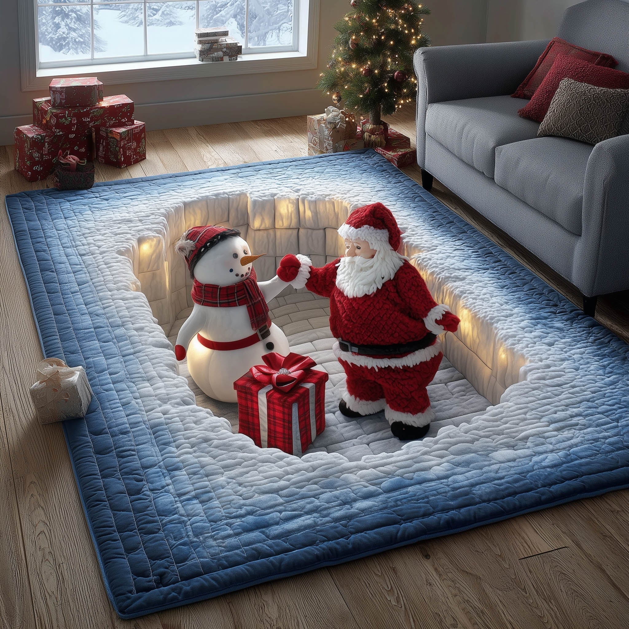 Christmas Friends Christmas Area Rug - Non-Slip Washable 3D Print Rug for Living Room & Bedroom (DesignTVC2108424