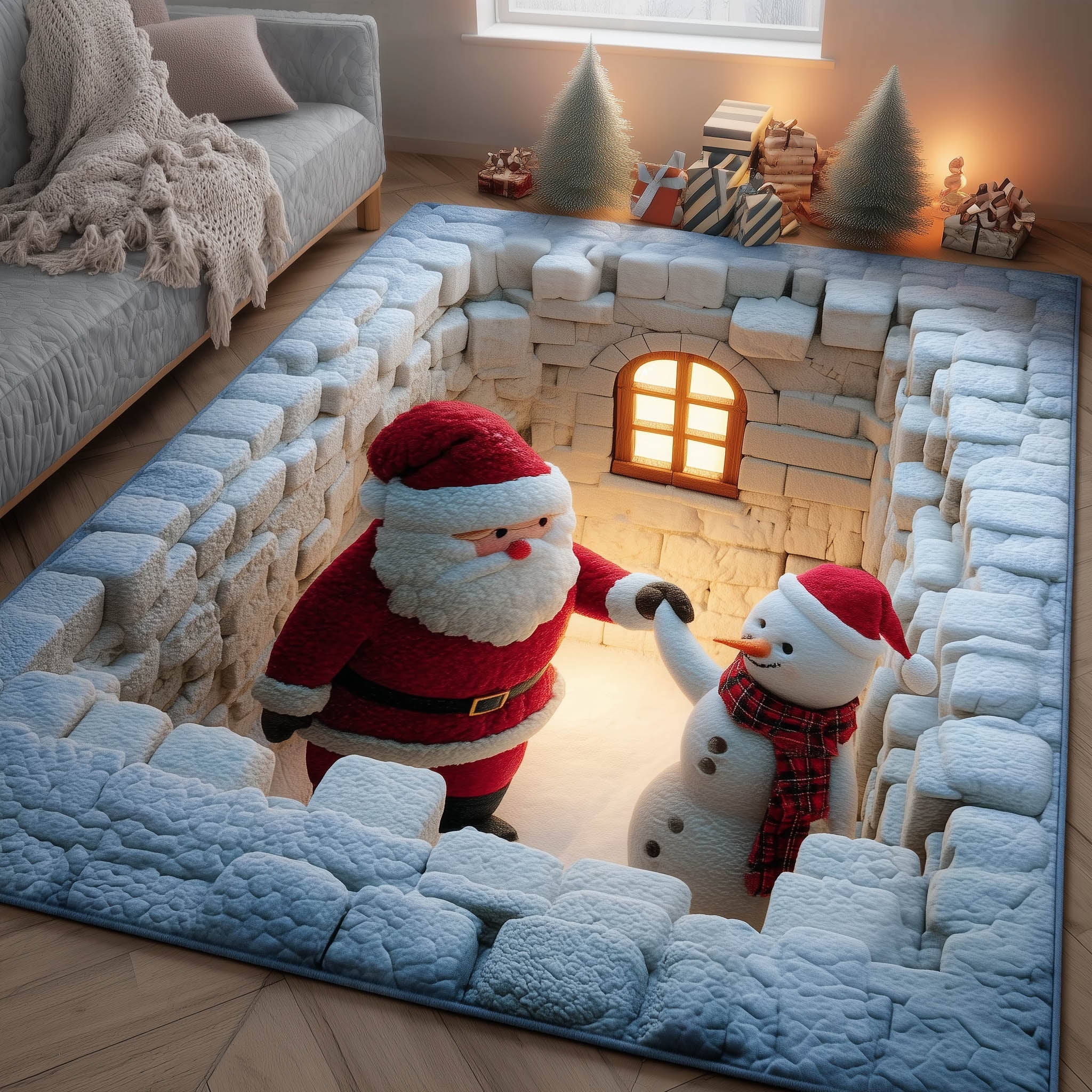 Christmas Friends Christmas Area Rug - Non-Slip Washable 3D Print Rug for Living Room & BedroomTVC2108424