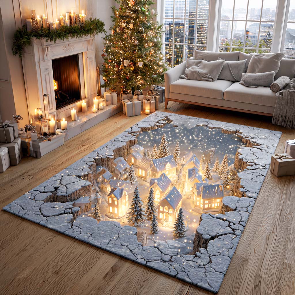 Christmas Glow Christmas Area Rug - Non-Slip Washable 3D Print Rug for Living Room & BedroomTVC2108347