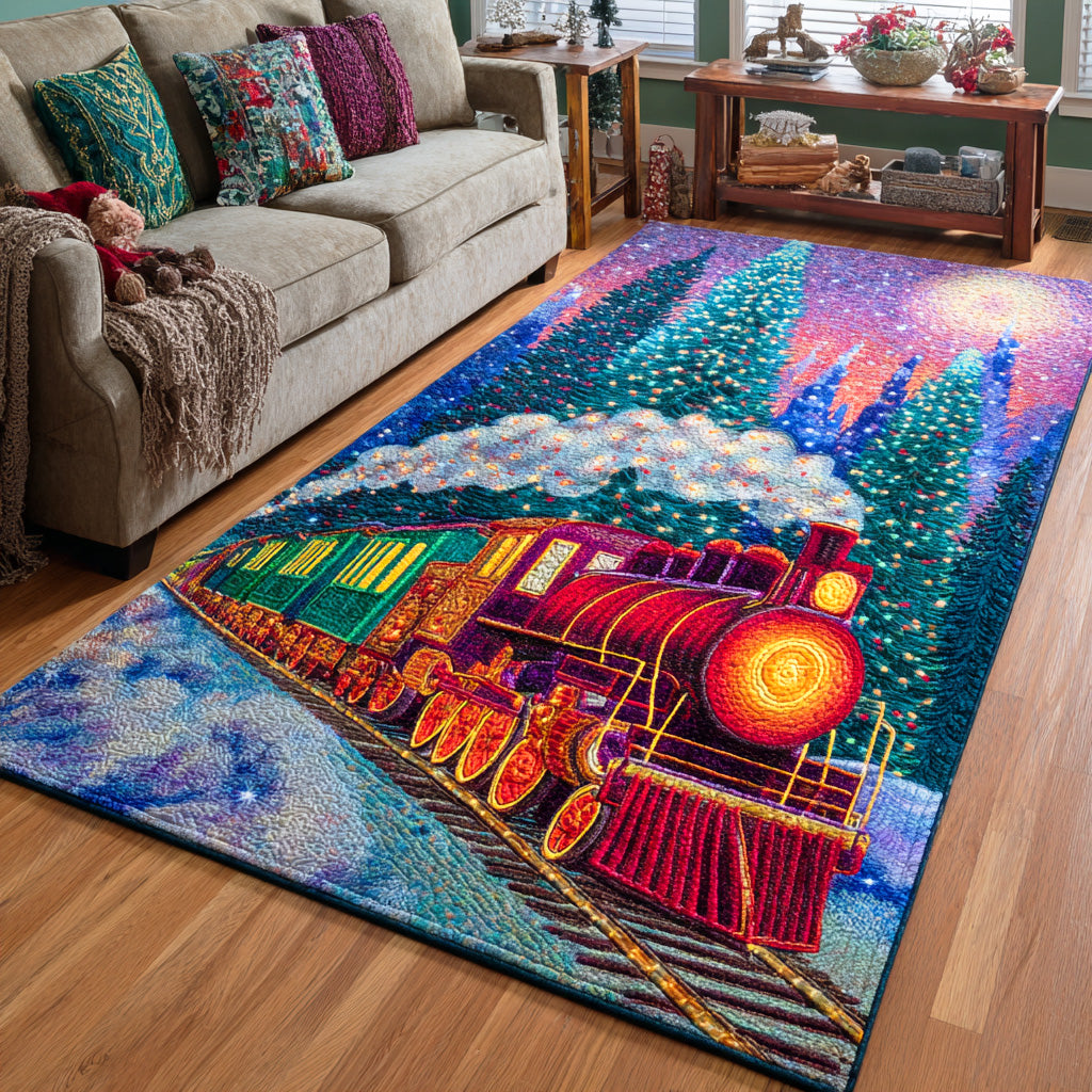 Christmas Locomotion Christmas Area Rug - Non-Slip Washable 3D Print Rug for Living Room & BedroomTVC2108346