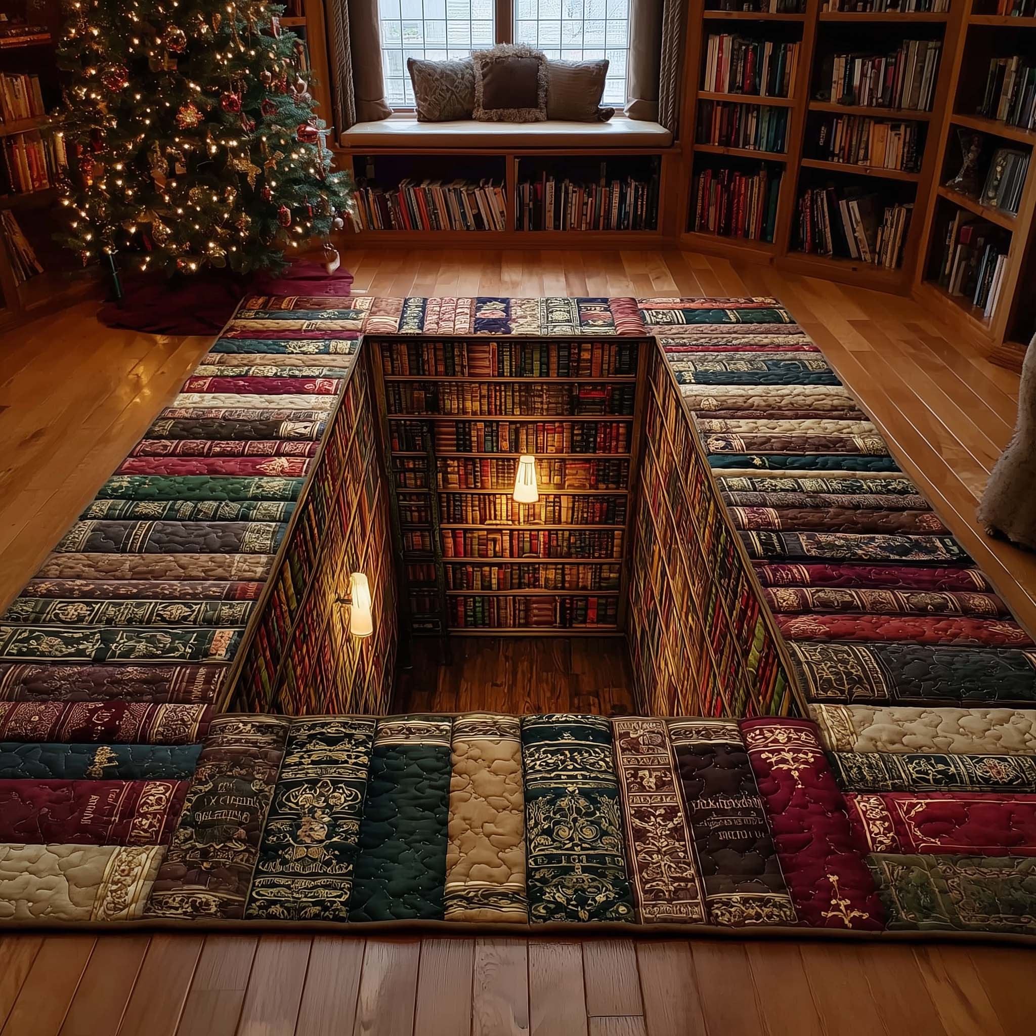 Christmas Reading Vault Christmas Area Rug - Non-Slip Washable 3D Print Rug for Living Room & BedroomTVC2108424