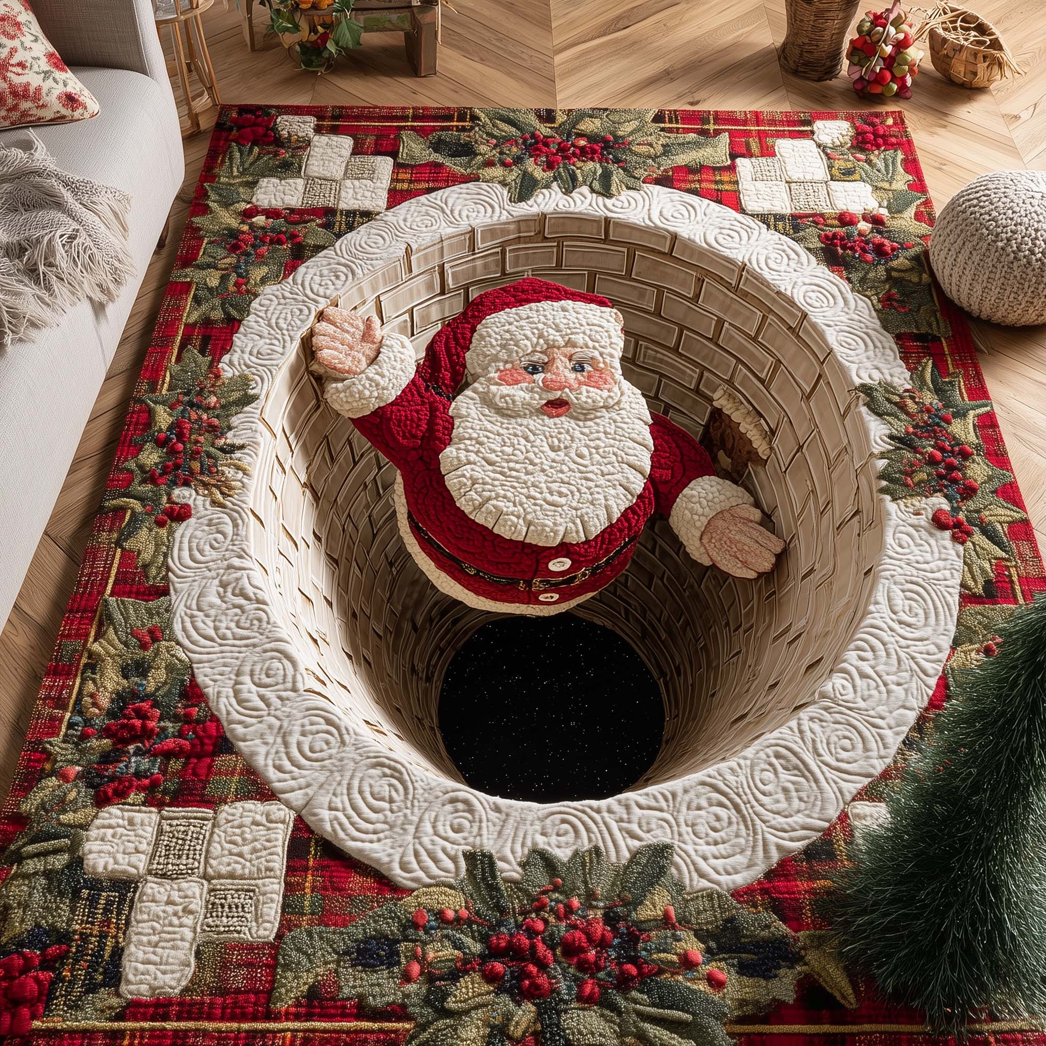 Christmas Santa Delight Area Rug - Non-Slip Washable 3D Print Rug for Living Room & BedroomTVC2108225