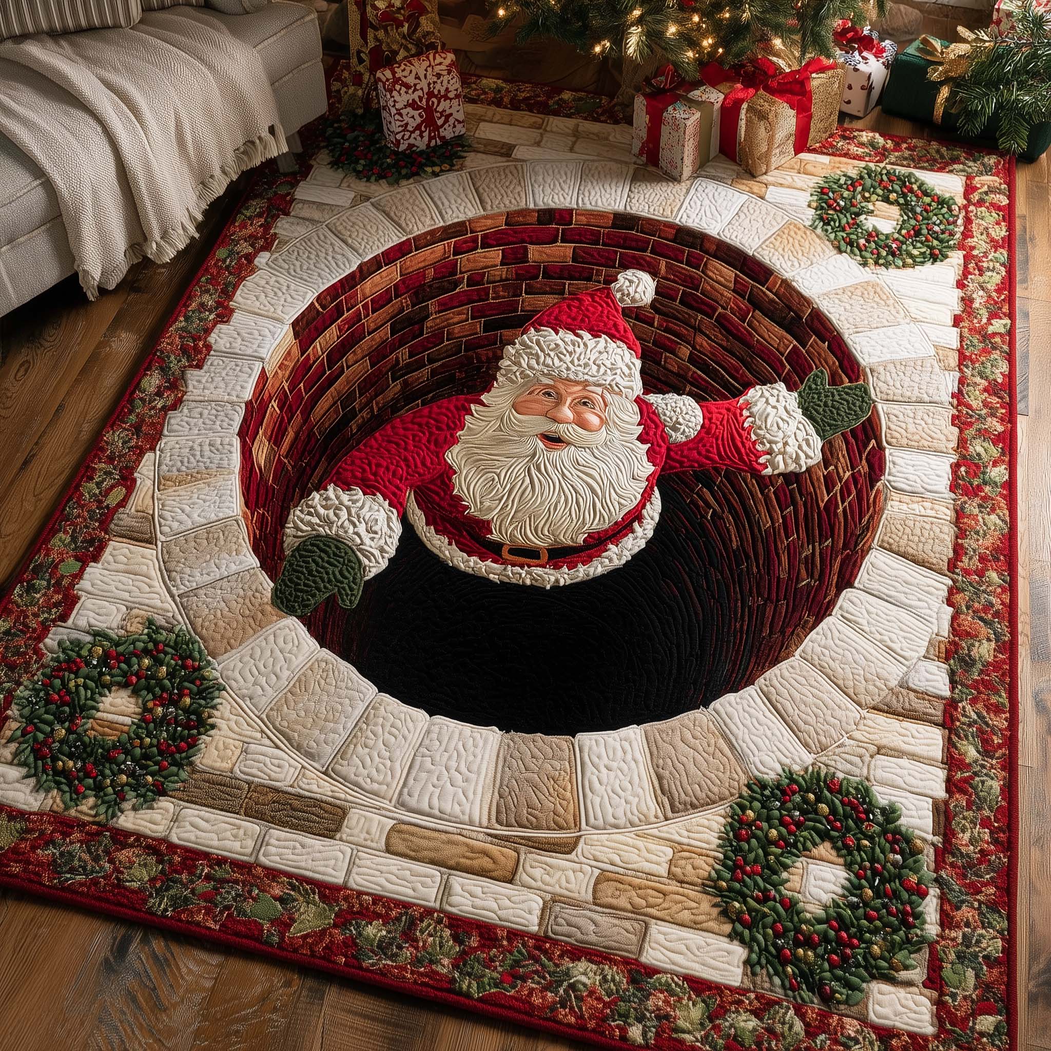Christmas Santa Delight Christmas Area Rug - Non-Slip Washable 3D Print Rug for Living Room & BedroomTVC2108380