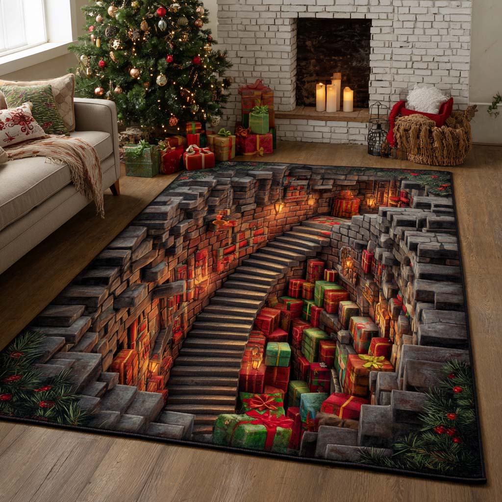 Christmas Vault Christmas Area Rug - Non-Slip Washable 3D Print Rug for Living Room & BedroomTVC2108346