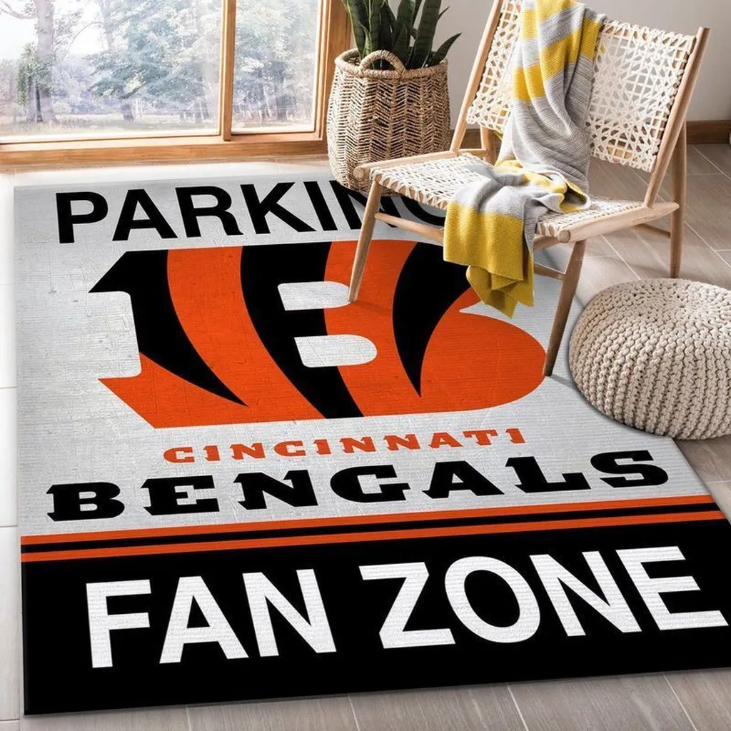 Cincinnati Bengals Rug - Fan Zone Parking Orange and White