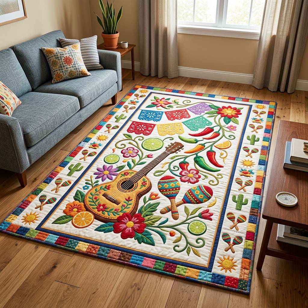 Cinco Fiesta Area Rug - Non-Slip Washable 3D Print Rug for Living Room & BedroomTVC2108238