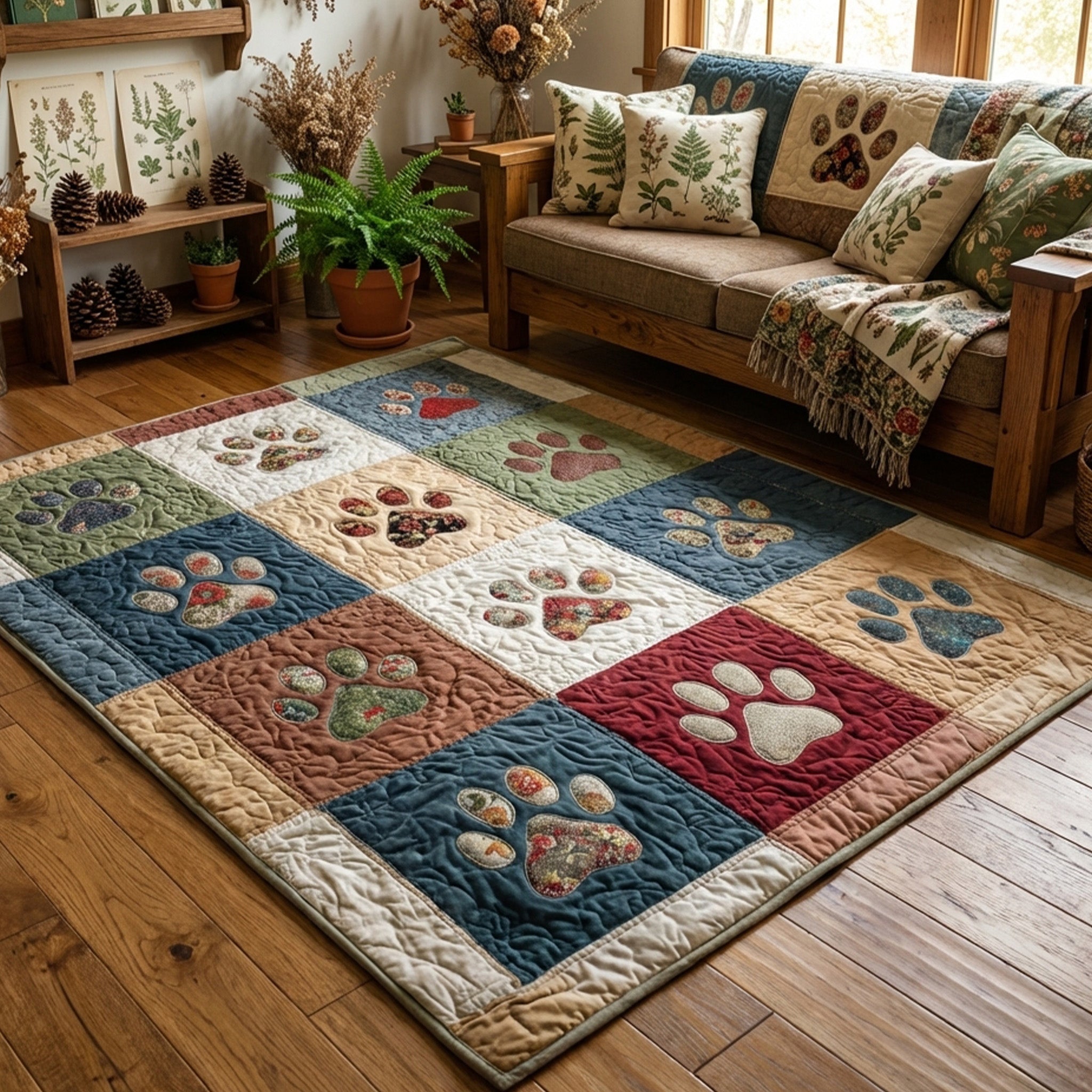 Classic Paw Area Rug - Non-Slip Washable 3D Print Rug for Living Room & BedroomTVC2108345