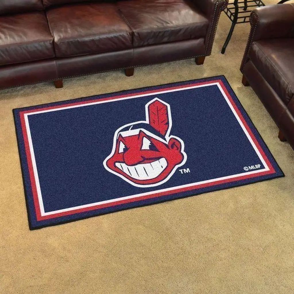 Cleveland Baseball Team Rug Living Room Decor Blue and Red