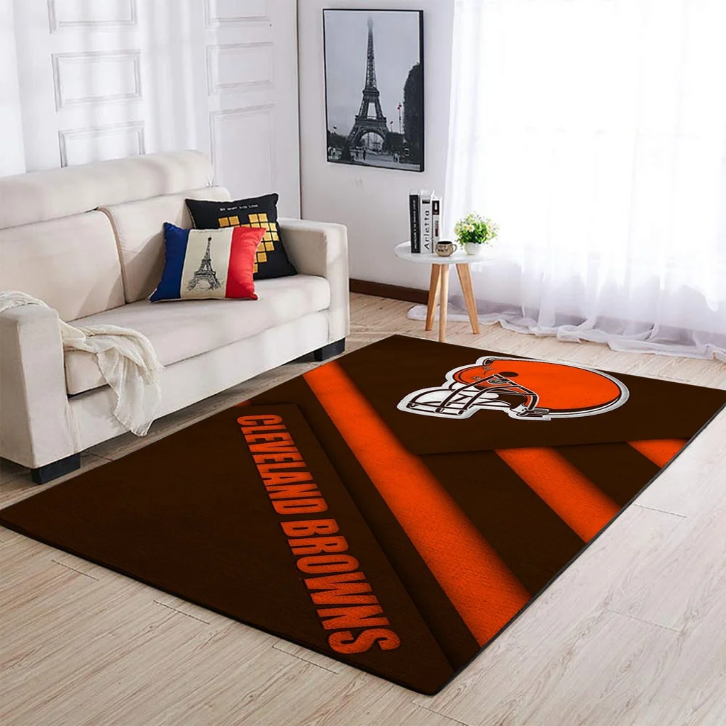 Cleveland Browns Rug - Area Football Fan Mat Decor Orange and Brown