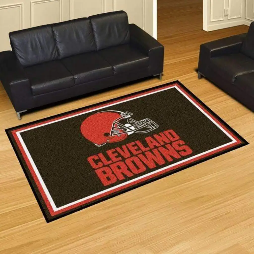 Cleveland Browns Rug - Logo Area for Home Decor Black and Orange