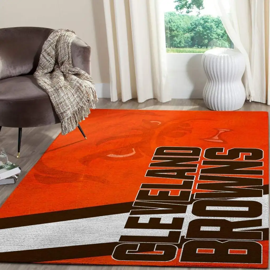 Cleveland Browns Rug - NFL Area Football Floor Mat Orange and Brown