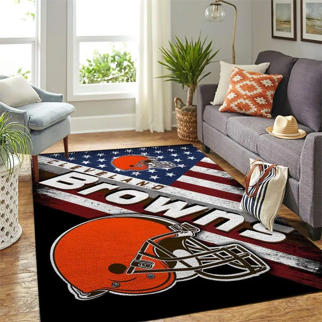 Cleveland Browns Rug - NFL Football Team Home Decor Black and Orange