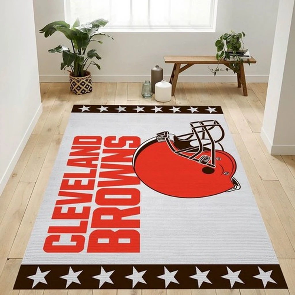 Cleveland Browns Rug - NFL Team Logo Floor Mat Orange and Brown