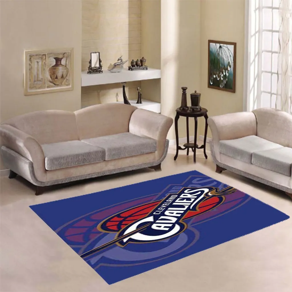 Cleveland Cavaliers Rug - Area for Living Room Decor Blue and Red
