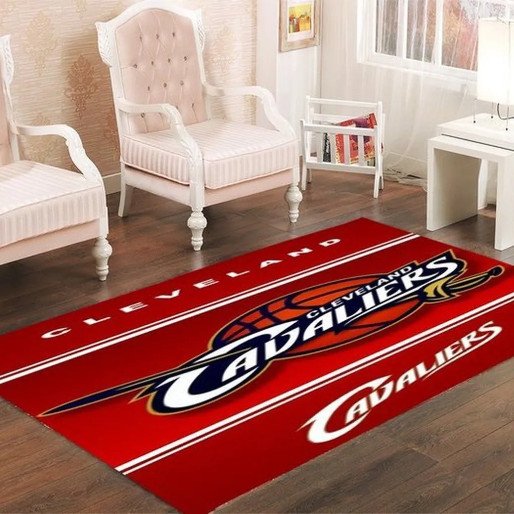 Cleveland Cavaliers Rug - Area NBA Basketball Floor Mat Red and White