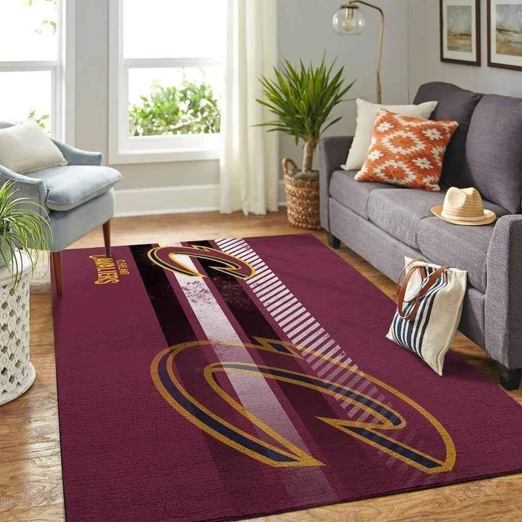 Cleveland Cavaliers Rug - Area Perfect for Living Room Burgundy and Gold