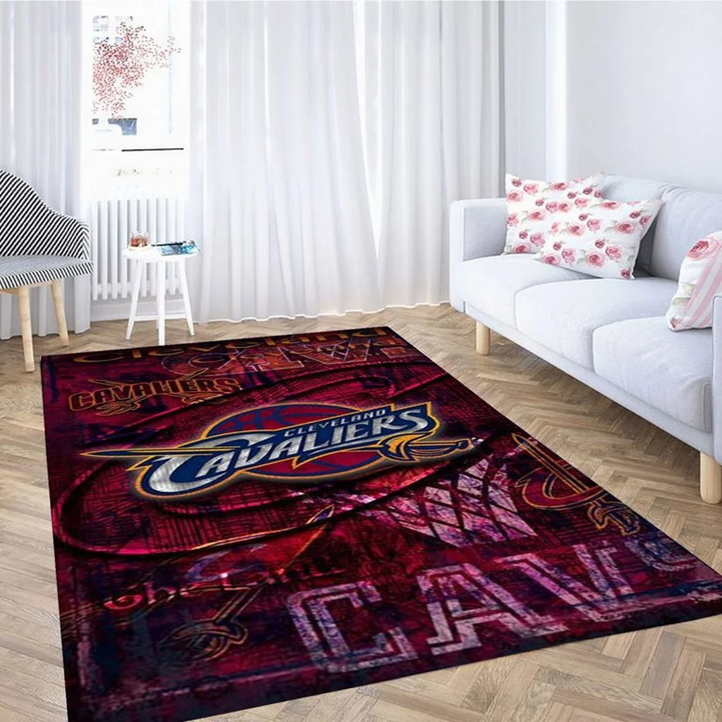 Cleveland Cavaliers Rug - Basketball Area Floor Carpet Blue and Red