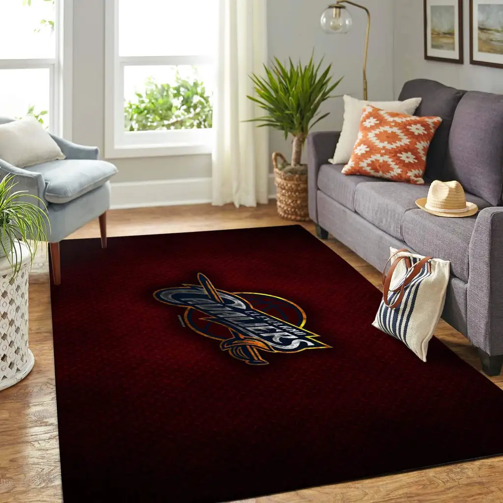Cleveland Cavaliers Rug - for Living Room Decor Blue and Red
