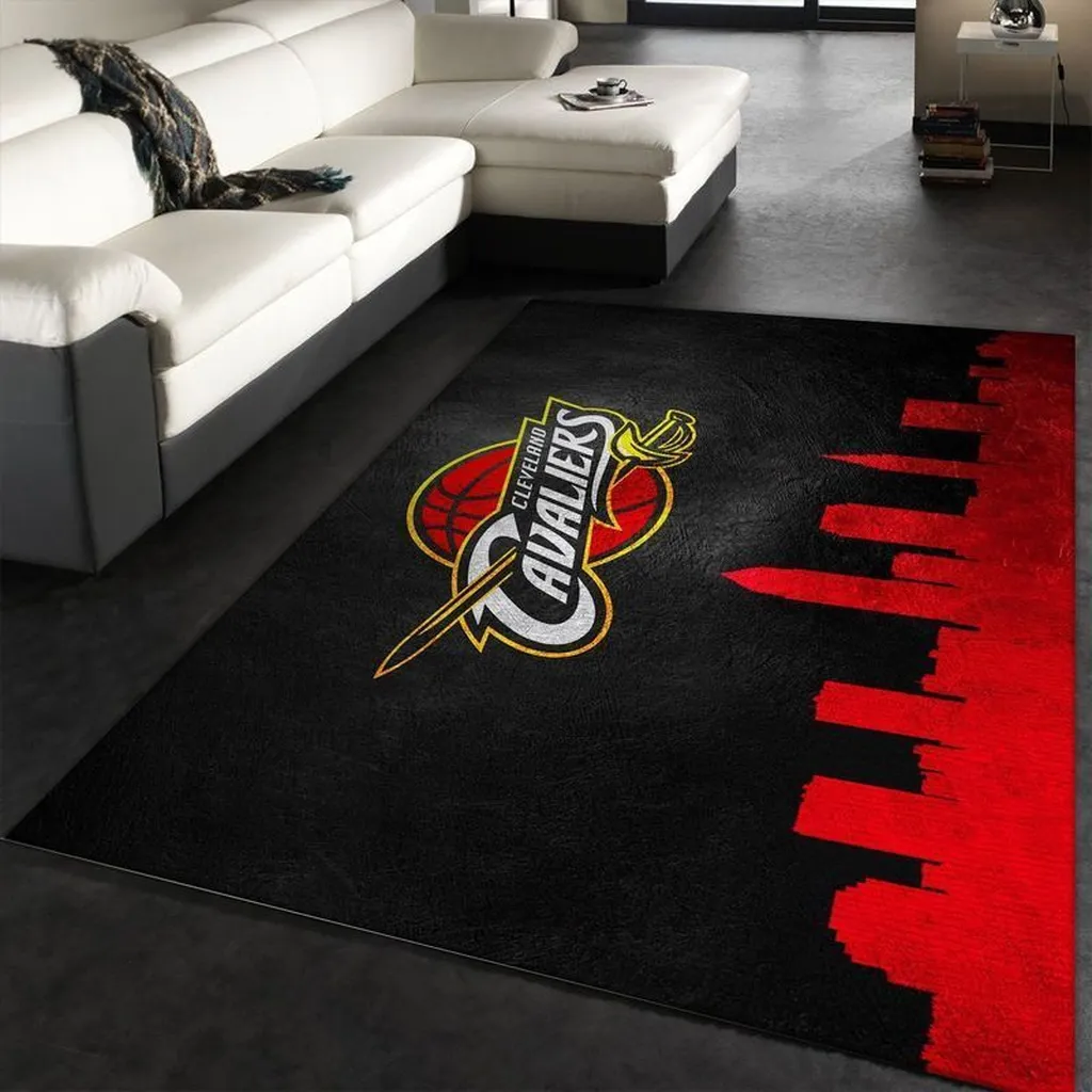 Cleveland Cavaliers Rug - Skyline Area for Fans Black and Red