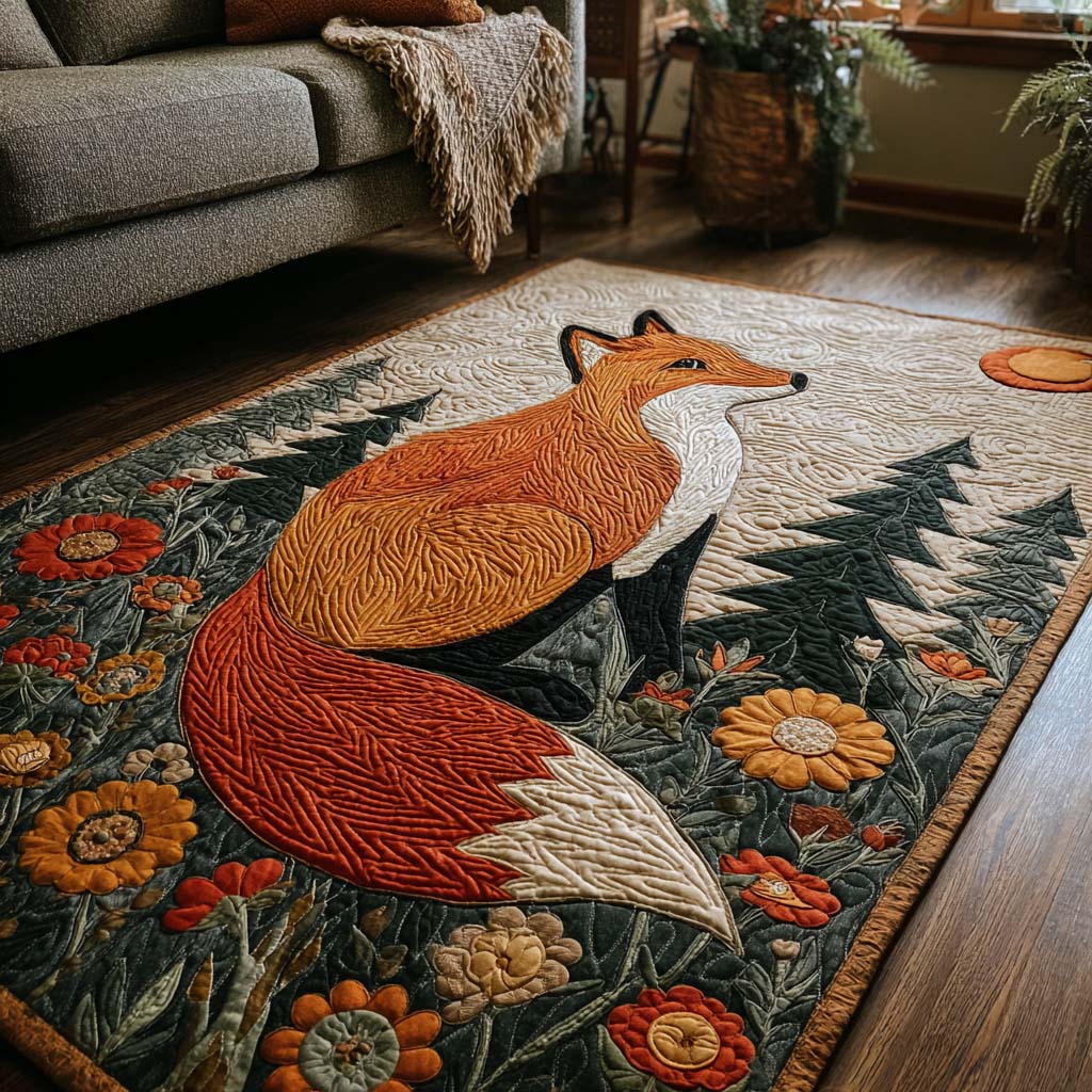 Clever Fox Area Rug - Non-Slip Washable 3D Print Rug for Living Room & BedroomTVC2108345
