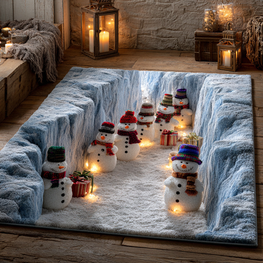 Cliff Snowman Area Rug - Non-Slip Washable 3D Print Rug for Living Room & BedroomTVC2108345