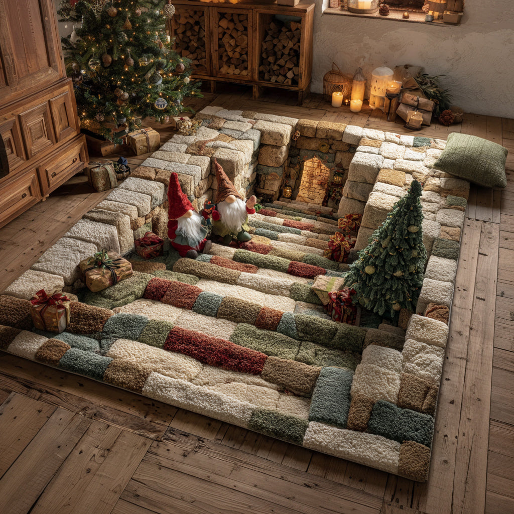 Cobblestone Gnome Area Rug - Non-Slip Washable 3D Print Rug for Living Room & BedroomTVC2108344