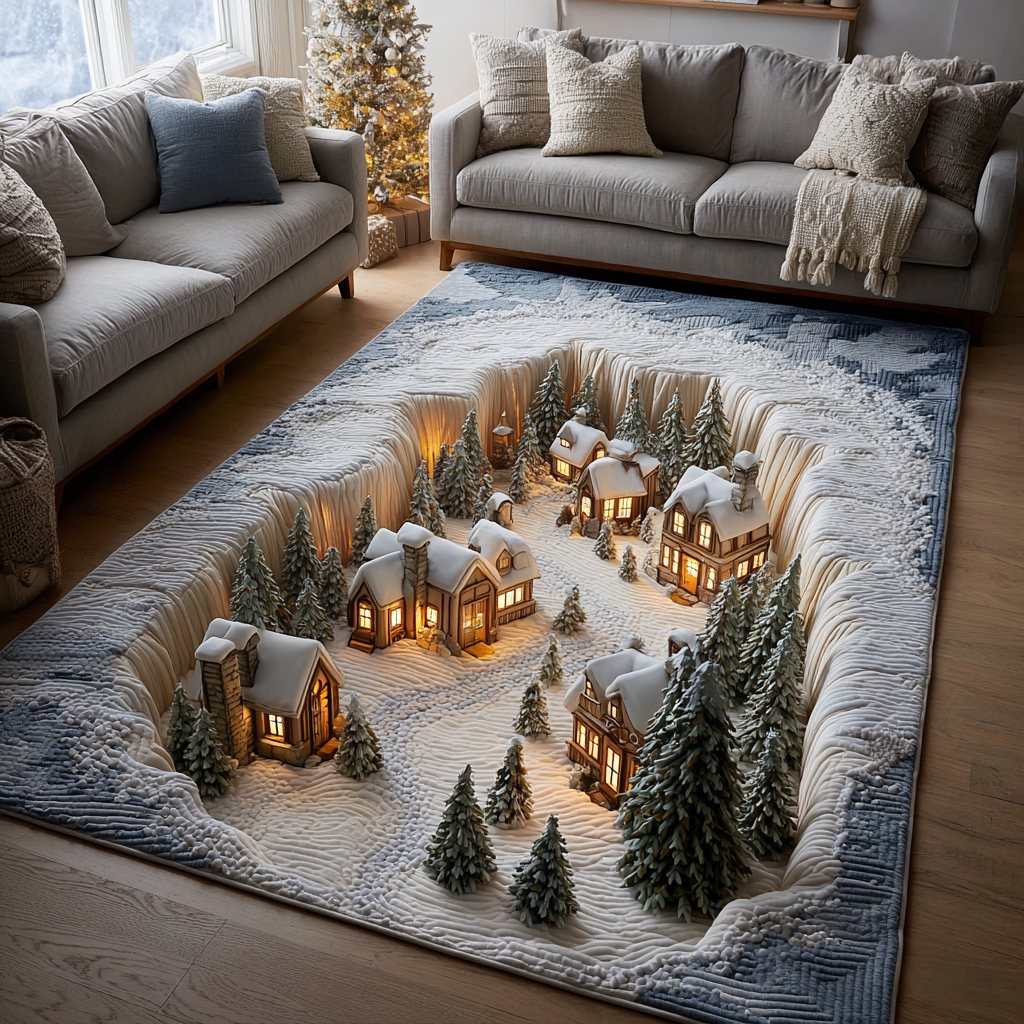 Cold Hearth Area Rug - Non-Slip Washable 3D Print Rug for Living Room & BedroomTVC2108344