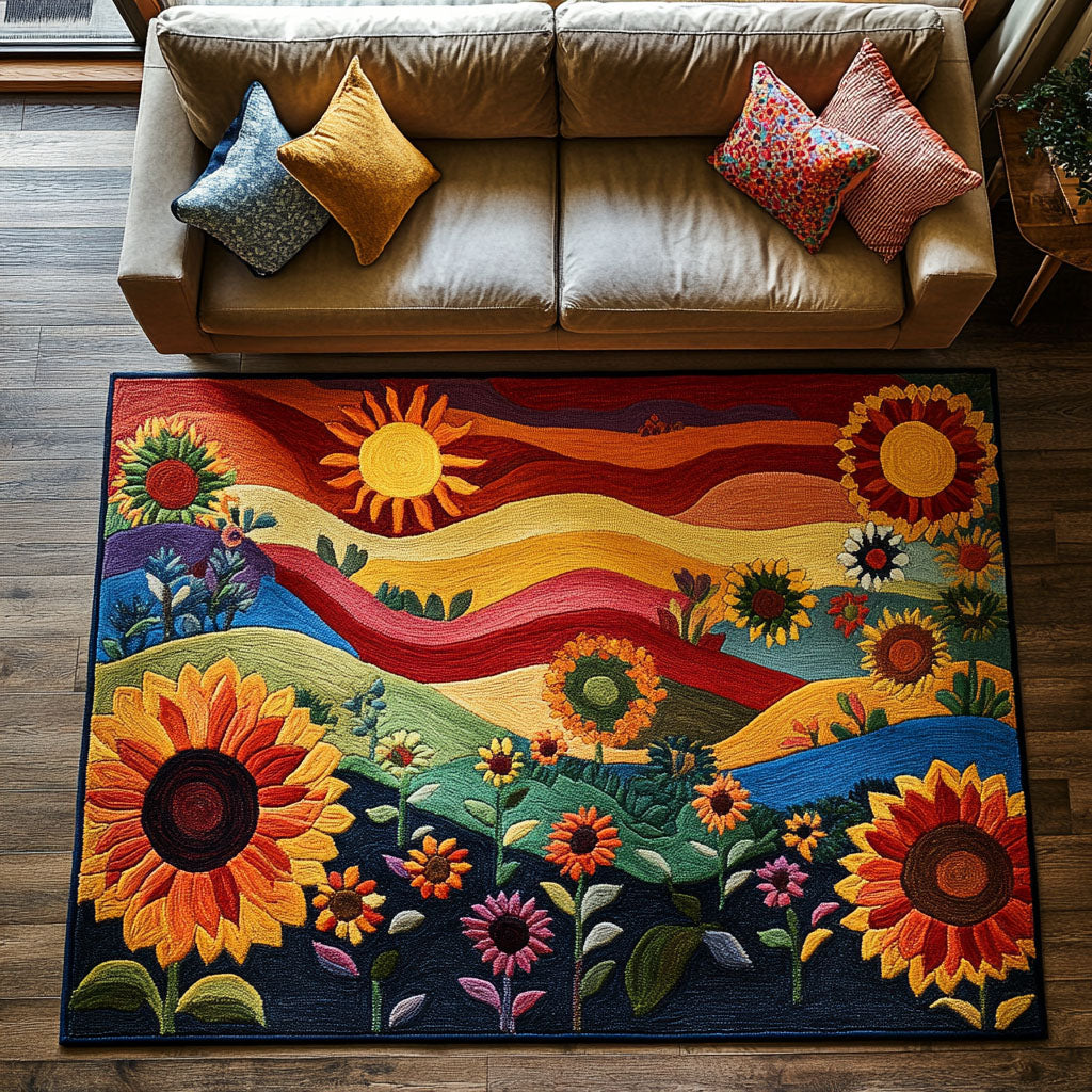 Color Bloom Area Rug - Non-Slip Washable 3D Print Rug for Living Room & BedroomTVC2108216