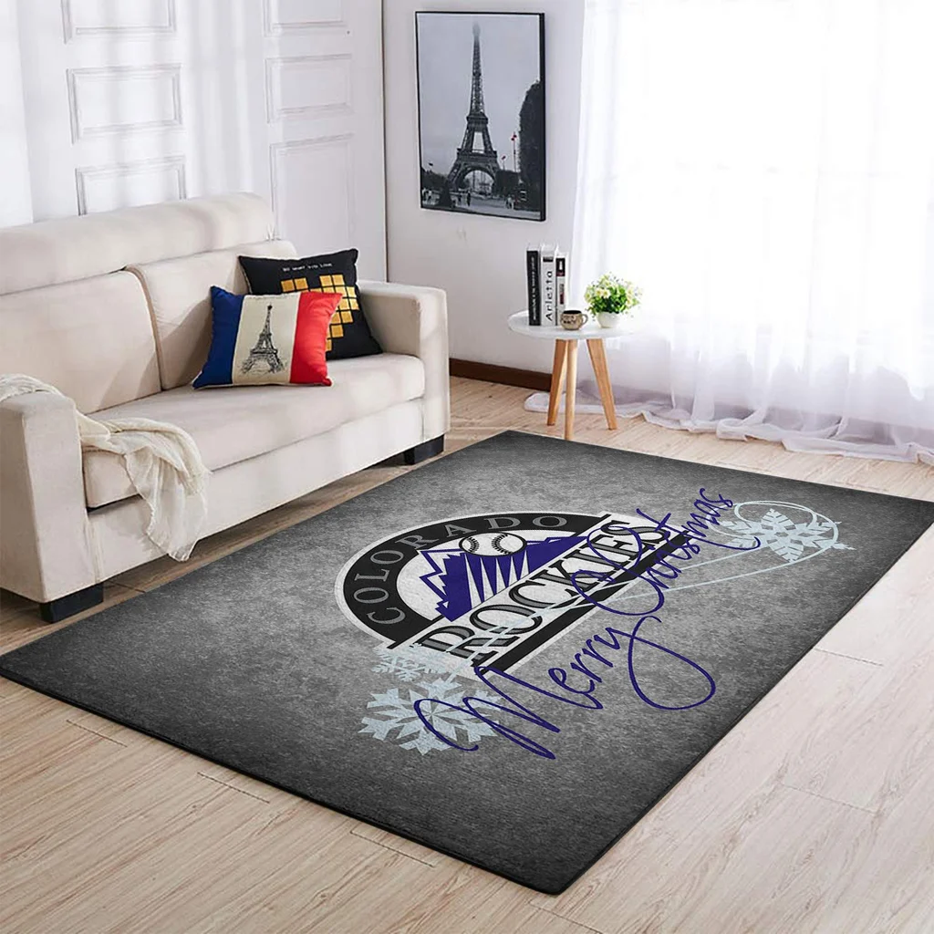 Colorado Rockies Rug - for Living Room Floor Decor Black and Gray