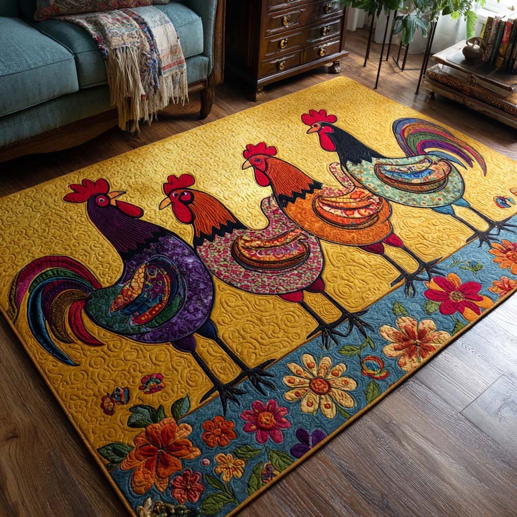 Colorful Flock Area Rug - Non-Slip Washable 3D Print Rug for Living Room & BedroomTVC2108342