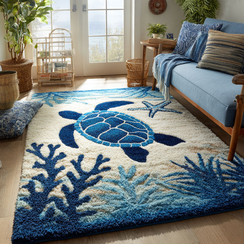 Coral Companion Area Rug - Non-Slip Washable 3D Print Rug for Living Room & BedroomTVC2108343
