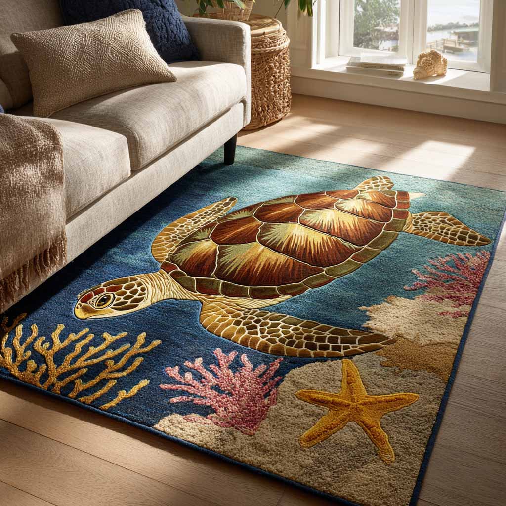 Coral Guardian Area Rug - Non-Slip Washable 3D Print Rug for Living Room & BedroomTVC2108343