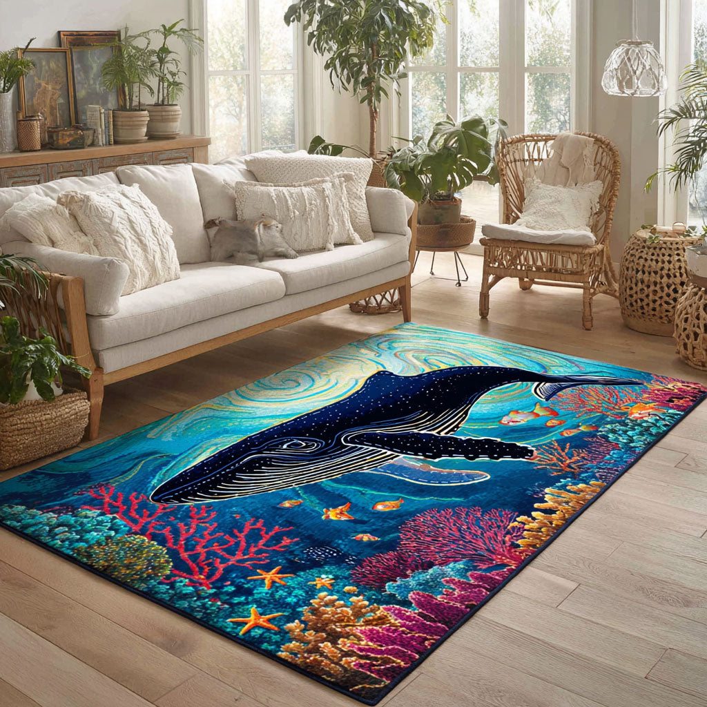 Coral Symphony Area Rug - Non-Slip Washable 3D Print Rug for Living Room & BedroomTVC2108342