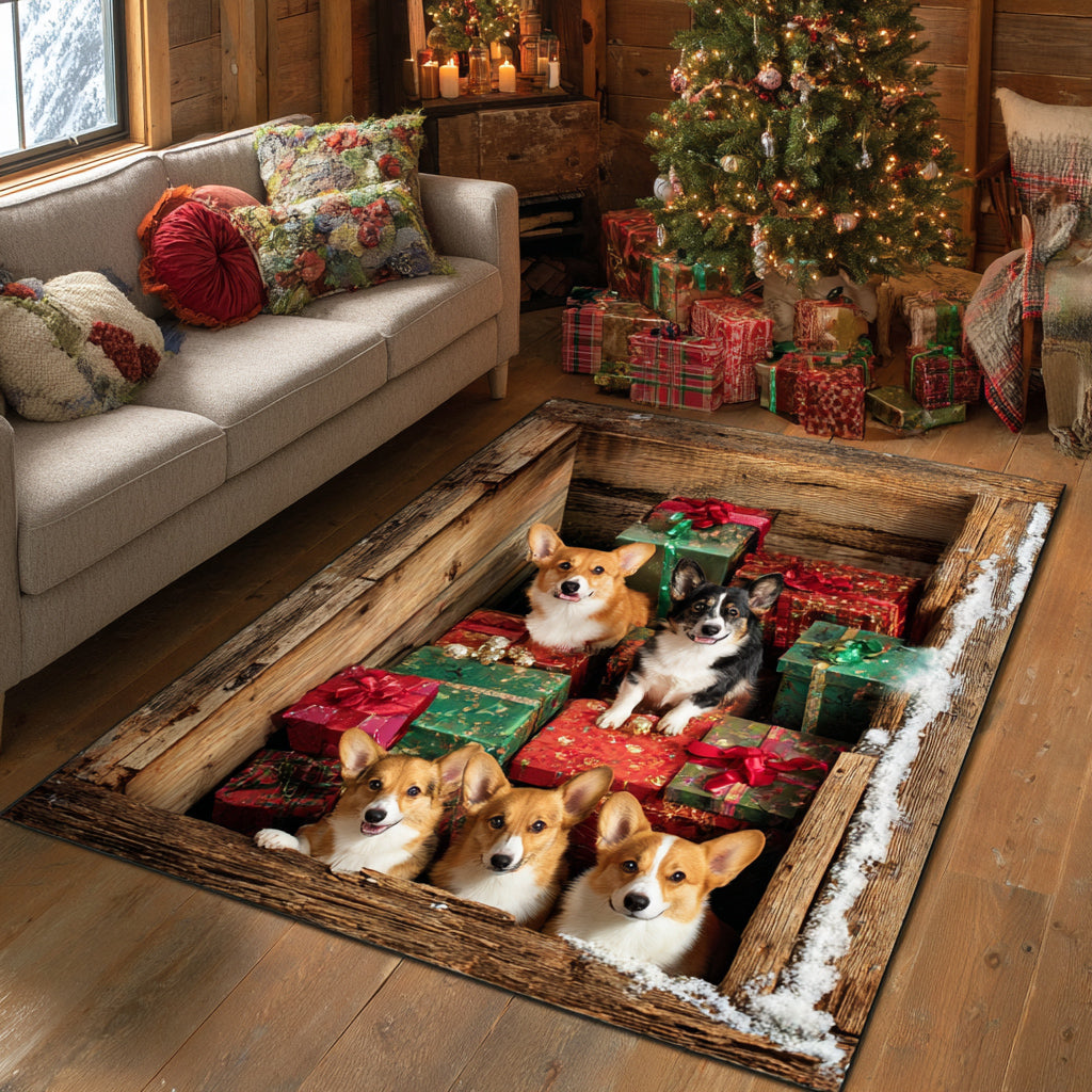 Corgi Comfort Area Rug - Non-Slip Washable 3D Print Rug for Living Room & BedroomTVC2108342