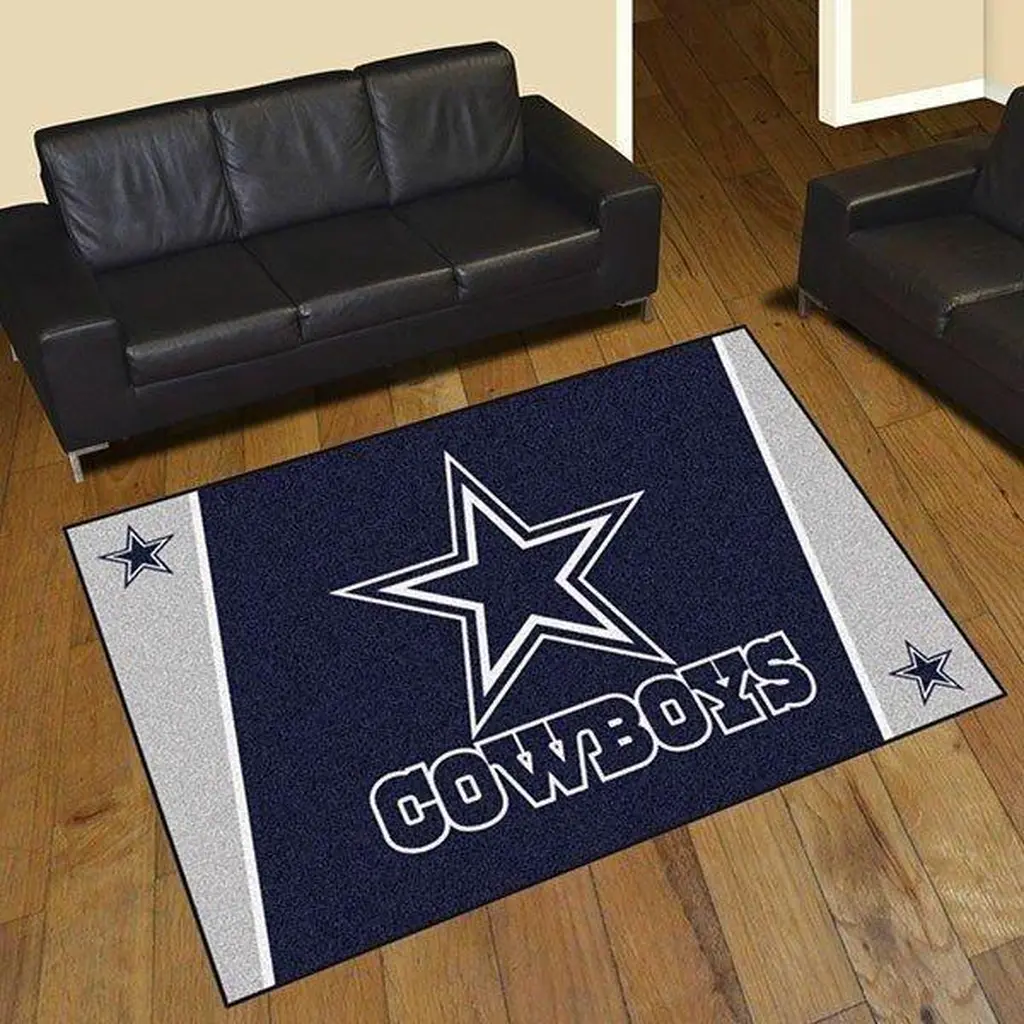 Cowboys Rug for Living Room Home Decor Carpet Blue and White