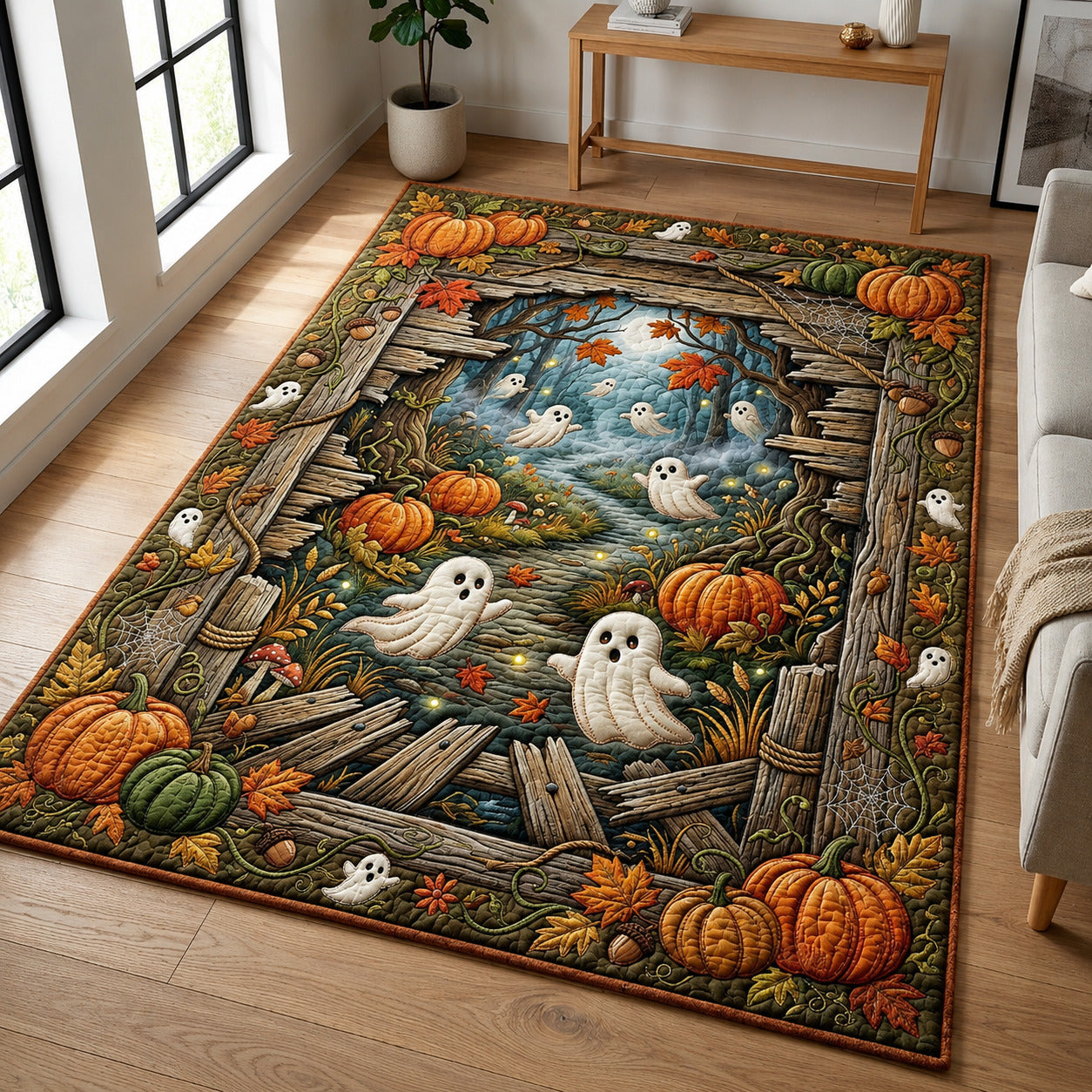 Cozy Autumn Area Rug - Non-Slip Washable 3D Print Rug for Living Room & BedroomTVC2108225