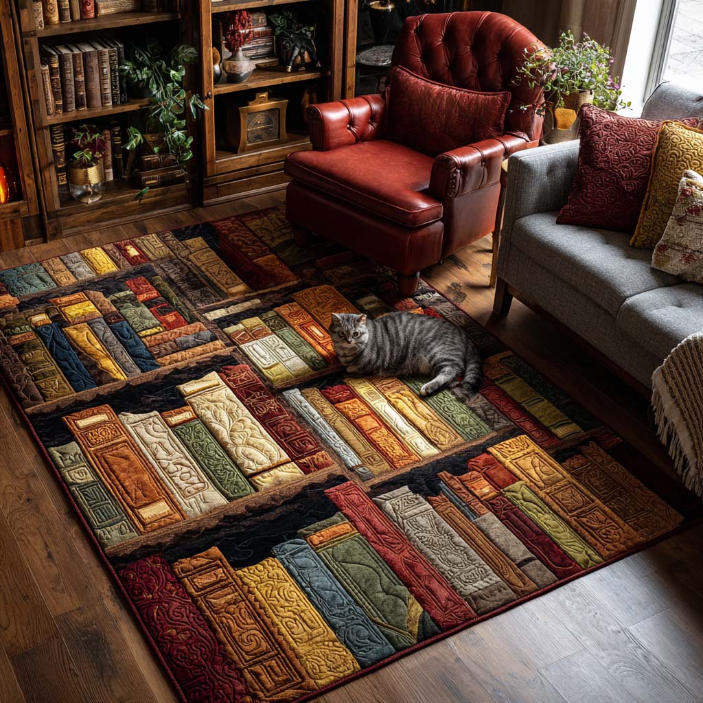 Cozy Library Area Rug - Non-Slip Washable 3D Print Rug for Living Room & BedroomTVC2108340