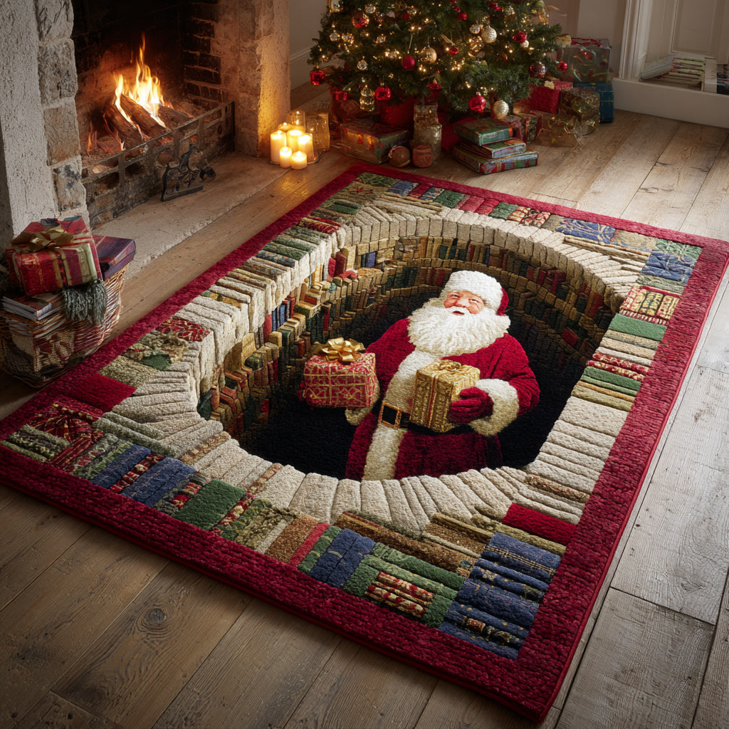 Cozy Santa Claus Christmas Area Rug - Non-Slip Washable 3D Print Rug for Living Room & BedroomTVC2108340