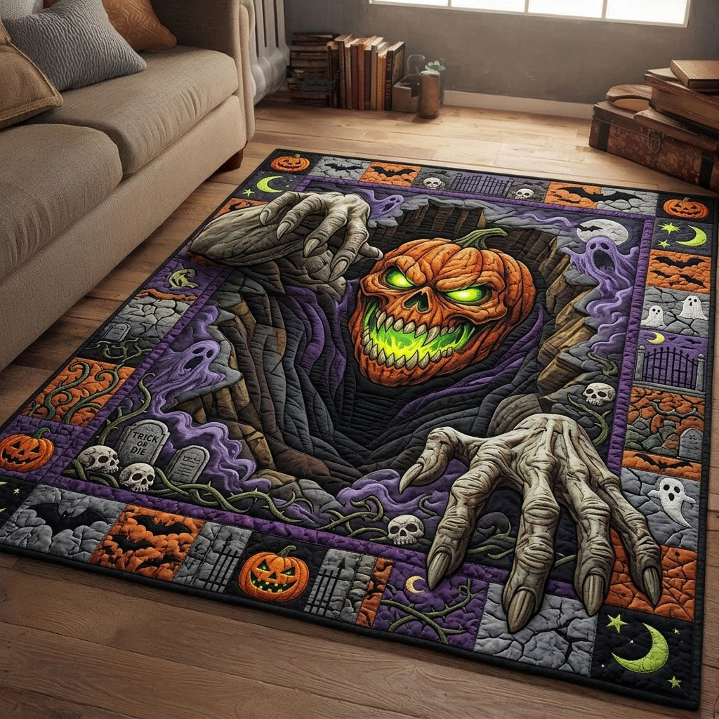 Creepy Pumpkin Halloween Area Rug - Non-Slip Washable 3D Print Rug for Living Room & BedroomTVC2108422