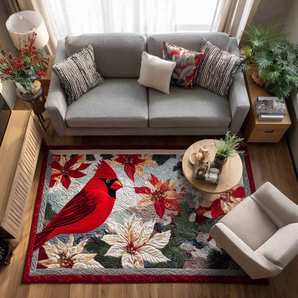 Crimson Cardinal Area Rug - Non-Slip Washable 3D Print Rug for Living Room & BedroomTVC2108340