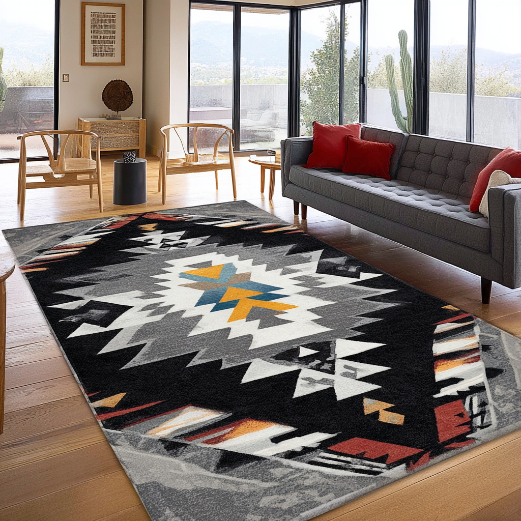 Crimson Echo Area Rug - Non-Slip Washable 3D Print Rug for Living Room & BedroomTVC2108340
