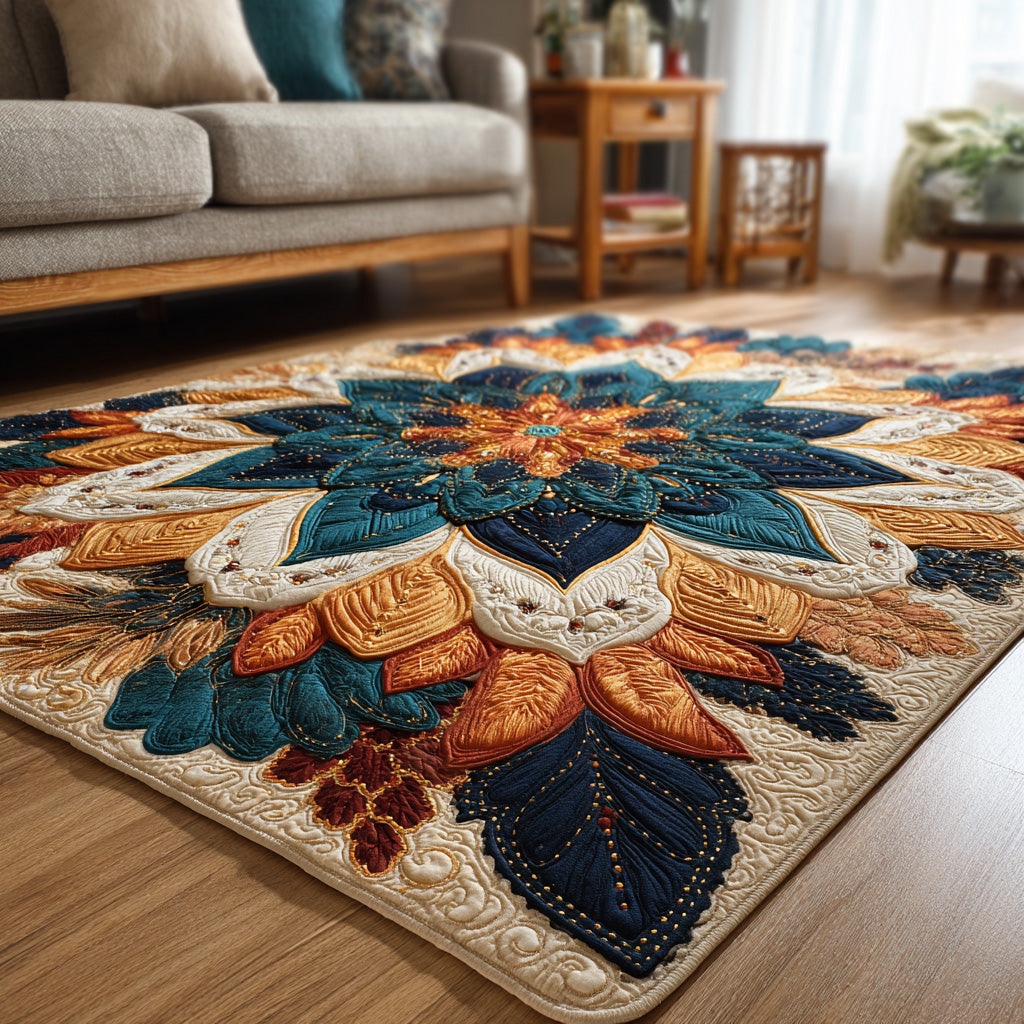 Crimson Lotus Area Rug - Non-Slip Washable 3D Print Rug for Living Room & BedroomTVC2108339